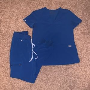 Figs Royal Blue XS scrub Set